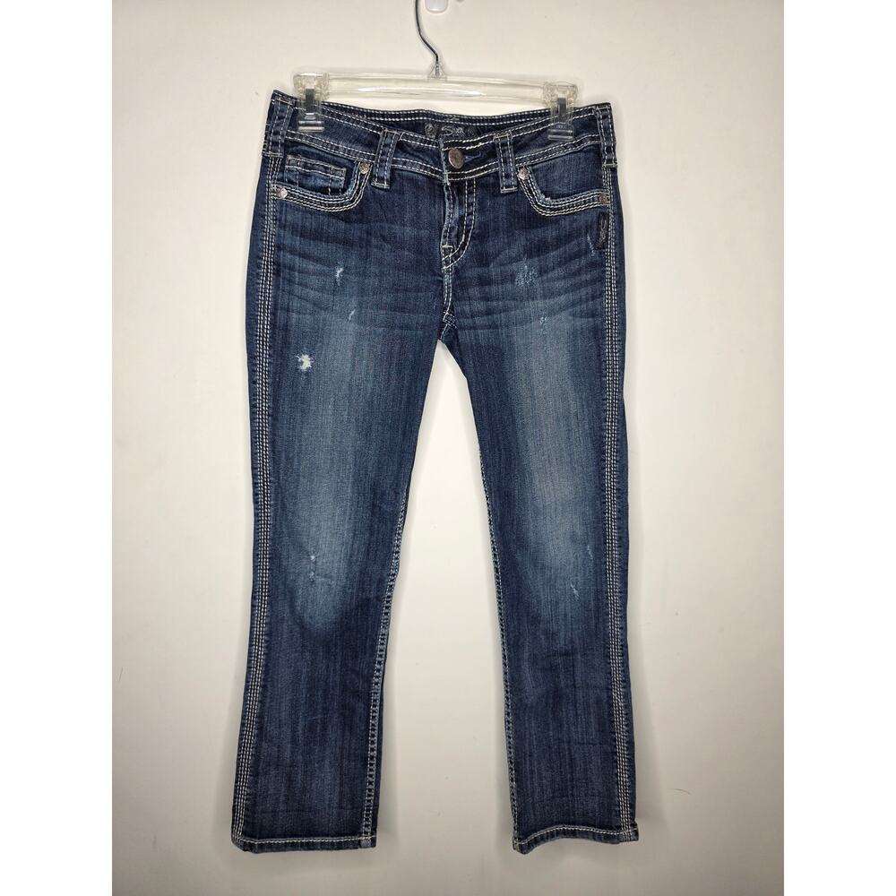 Silver Jeans Twisted Capri blue cropped denim pants - 26